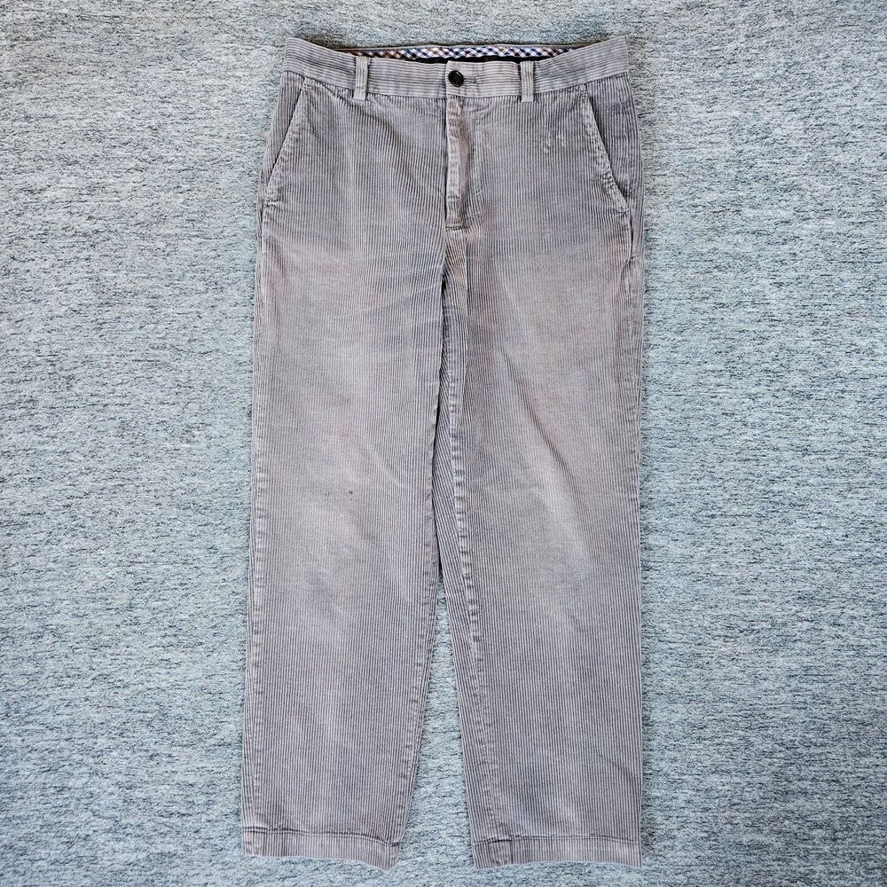 Brooks Brothers Clark Mens 32x30 (32x29) Gray Corduroy Pants Trouser 100% Cotton